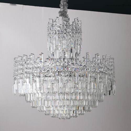 跨境复楼水晶大灯楼梯轻奢现代简约大式气别墅吊空284挑高客中厅