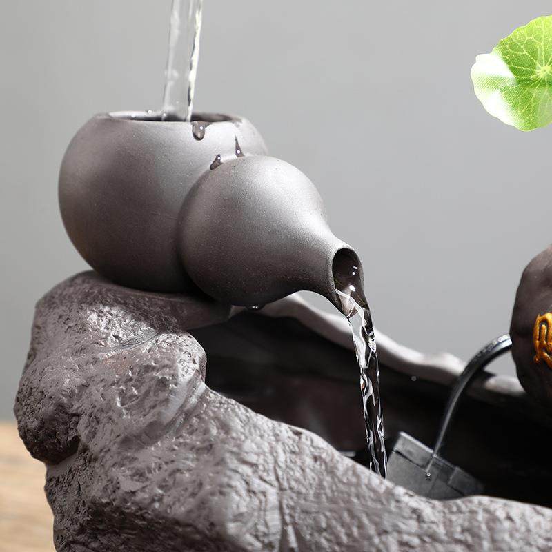 家财居桌面型客厅缸流IDX水电视柜小喷泉加湿器创意送礼鱼陶瓷招,家居饰品,装饰摆件,淘宝优惠券,粉丝福利购,淘宝优惠卷