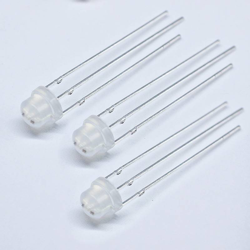F5/5MM草帽雾状双色红绿红蓝红翠绿直插式LED灯珠共阴共阳发光管