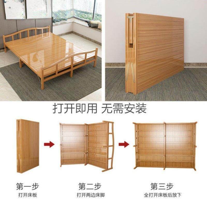 木床竹床折叠儿床单人双人家用.2简易1.5童成1人午见详情休批拆叠