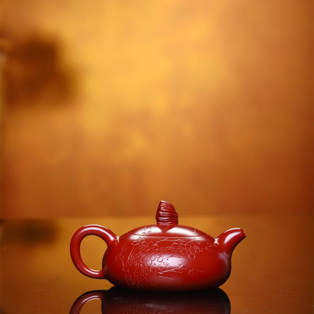 莲子扁西施壶宜兴紫砂壶高端茶壶整套茶具原矿龙血红泥全纯手工