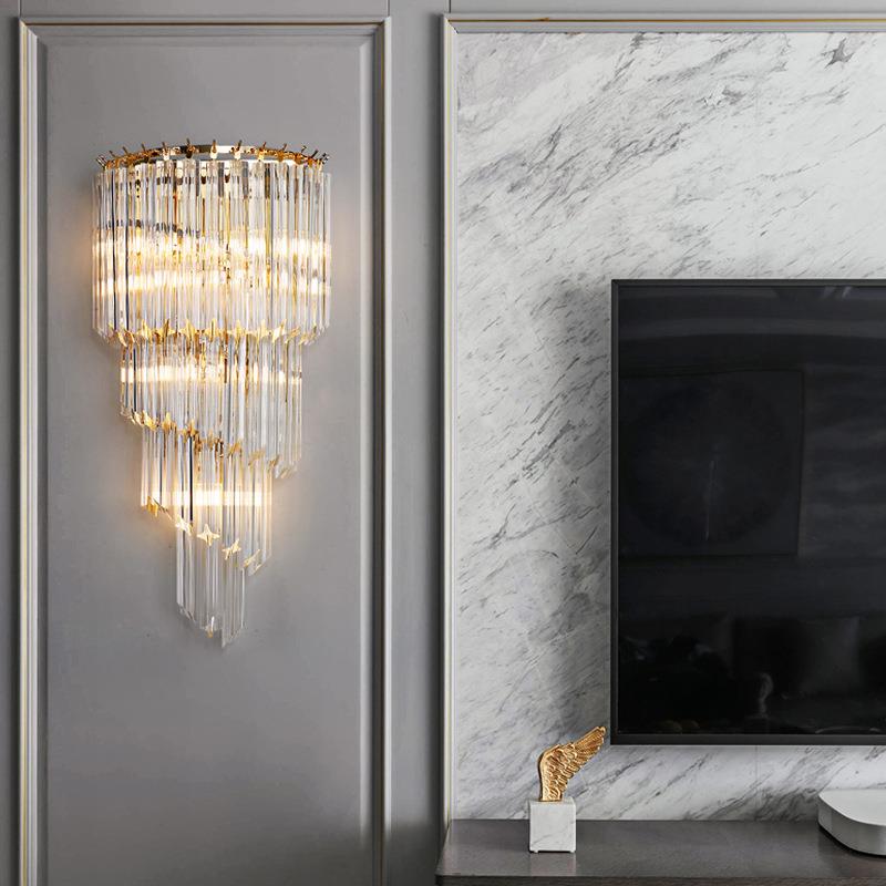 轻奢水晶壁灯室内厅卧室头112床氛感别客墅围酒店LED可调光
