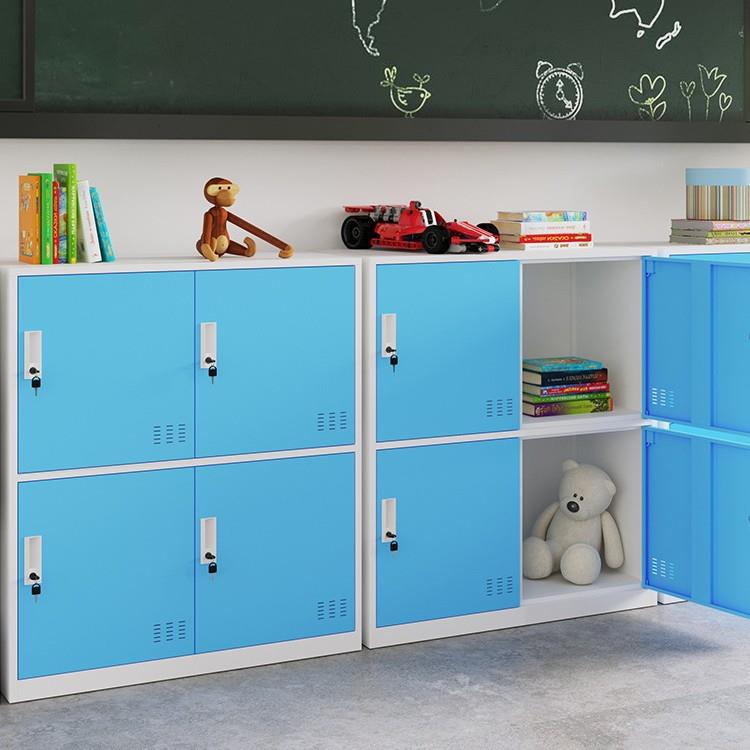幼儿园皮书包柜教室学生铁柜小柜子彩色更衣柜of-wjg带锁储磁吸收