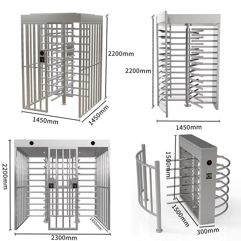 工地全高转闸  人行通道旋转门景区蓝球场十字转闸不锈钢单双门