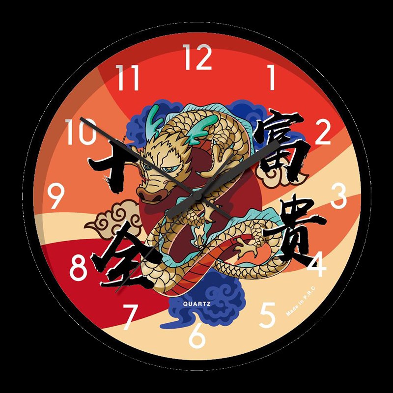 新中式钟表挂钟新款客厅家用时钟静音时尚卧室挂墙上免打孔石新款