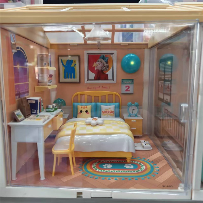 嘉尔乐大城小镇玩具迷你厨房奶茶店儿童手工拼装diy微缩小屋模型