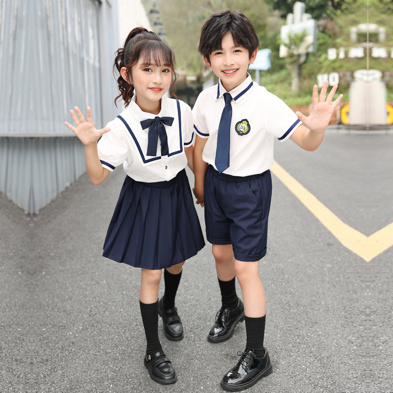幼儿园园服夏装英伦风儿童班服小学生校服套装表演毕业照服装