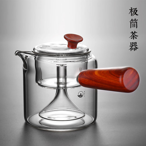 新羽玻璃蒸茶f壶耐热泡花茶壶煮茶器侧把电陶炉煮茶炉茶具套装家