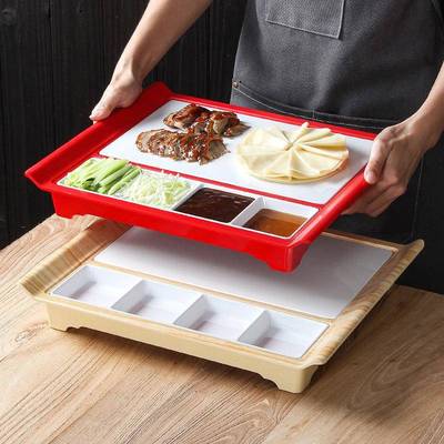 密LDL胺餐具盘子餐厅饭烤店北京鸭寿蘸酱多格拼仿瓷盘司烧烤盘