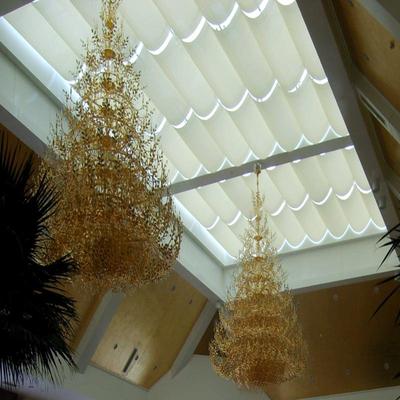 顶棚轨道式电遮阳帘0211商场房顶电动动隔热天帘FCS棚智能遮阳网