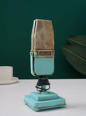 古麦克风模铁型道具式TB649077艺怀旧古风拍老照摆件复民国旧物品