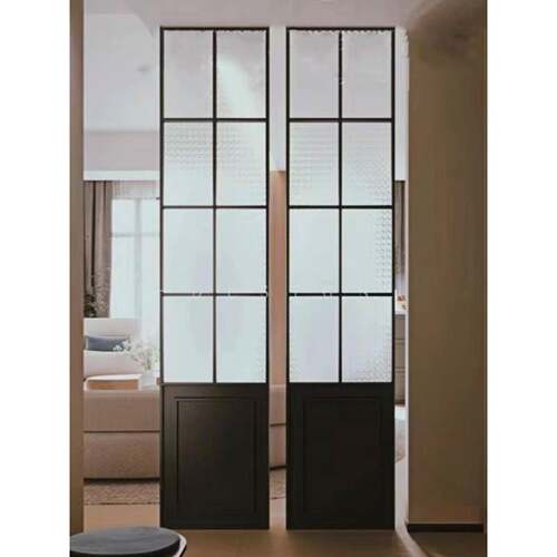 ?法复古入式户玄关中古屏PF001风拱形进门隔断棠花玻璃风海卫生间