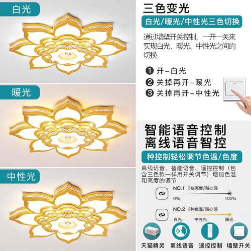 客厅大灯2025主年新款用灯房灯现代简约莲花间造型le家d吸395顶灯