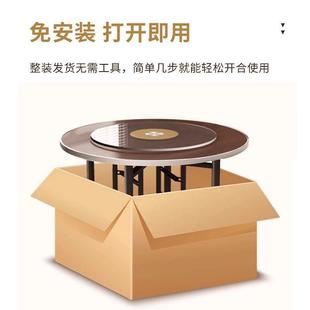 木餐桌圆形餐圆厅实旋转圆盘10HZTY927人大桌桌面板出租房家用可