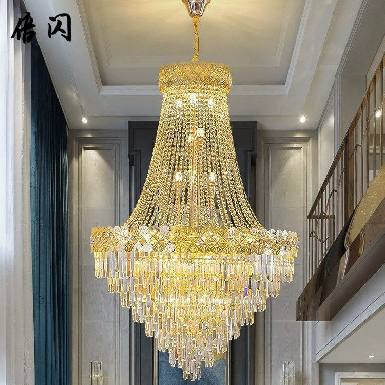 别墅复式楼客厅大吊灯欧式现代古典奢华酒店餐厅婚礼大厅水晶吊灯
