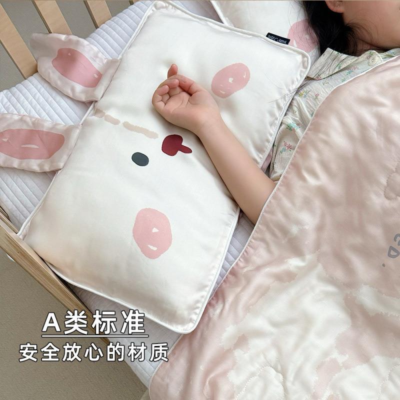 感类60jMHFjT支儿童天枕套幼儿园枕头套夏季凉冰丝A卡通宝宝乳胶