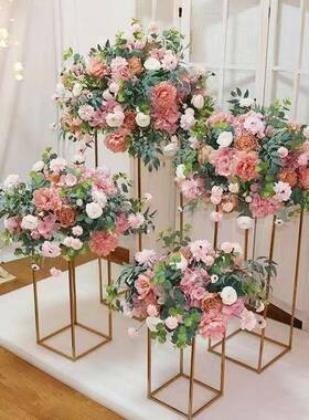 仿复真古花几何艺架子引套装路引花球舞台背景t台路布置456456装