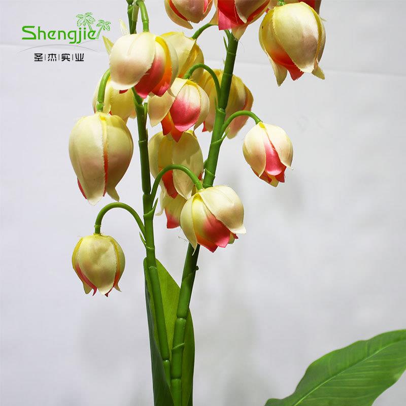 兰仿办真铃盆栽绢布假花植物m2摆室内家居公假兰花绿植件可