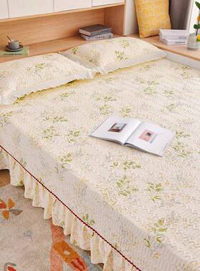 炕榻米床盖纯棉四季通裙用一面边床单夹榻棉F969JS9J绗缝防滑大盖