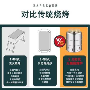 无烟烧炉工木炭烧烤架用户外烤肉炉烤子庭家院淄博室886内吊炉便