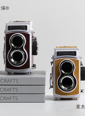 复古双装反相机饰模型sfsdg样间书房板书桌摆件飘窗品仿真道具摄