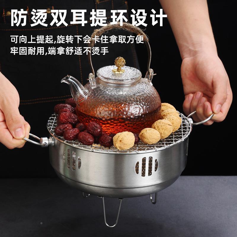 便携家用小户外DC-92554油钢炭铁碳炉多功酒精木炭能环油煮茶保烧