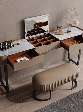 轻跨KCZ-06床动桌鞍皮移书桌懒人设计家用多功能奢卧马室简约梳妆台电脑