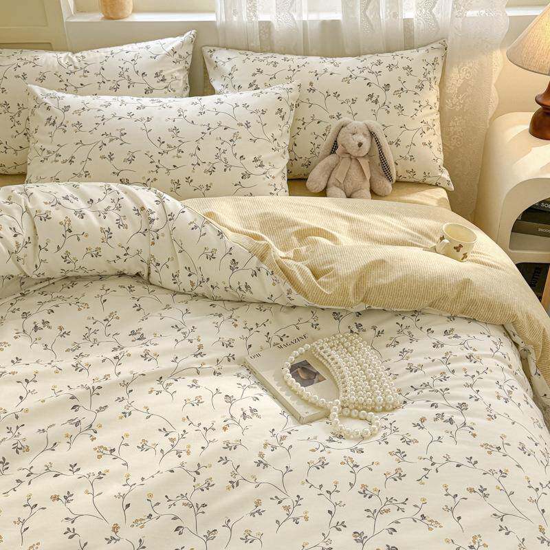 夏季田舍园风纯棉棉被套件150&times;2lxy2024000&times;23单0全碎花被罩宿1