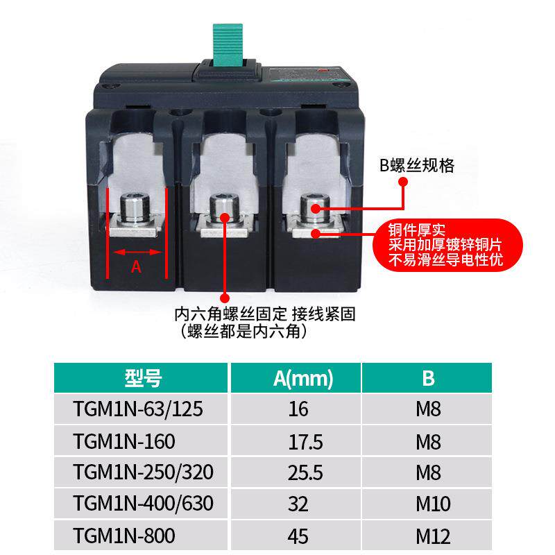 天正TGM1N空气开关BTD3P塑5壳断路器63A10020A4A00A630A800A三0相
