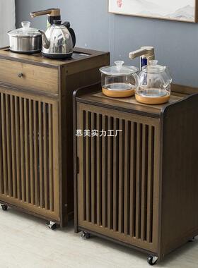 侧ZZ-JGCT茶桌茶家用小茶台边柜柜实木泡茶几烧水壶一吧体水桶架