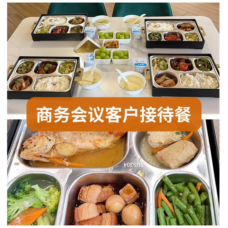 日式30微饭盒可903波炉加热商用带盖带把手4餐盒保鲜隔型便当餐分