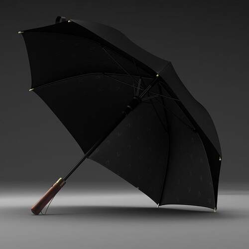 OLYACT欧力猫木柄自动双168层风暴雨伞122cm双人抗风直杆伞长柄伞