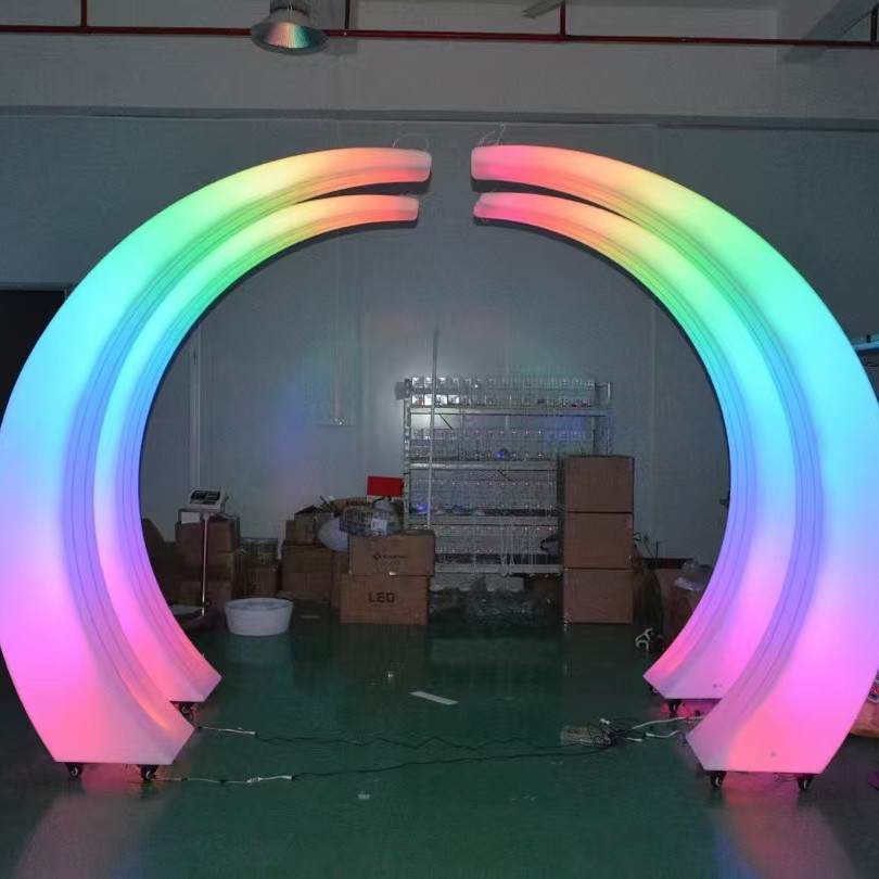 发光庭院拱门月牙户外太阳能可移动秋千庆典充电大型夜光月亮七彩