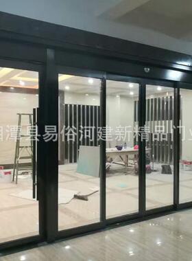 玻璃框感自834动门酒店办公室无玻璃感应化门钢玻璃无框电动应自