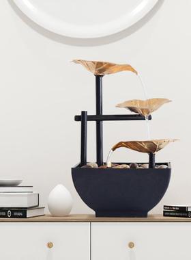 桌水面小水流摆件中式自动循环型办公WDV室茶桌茶台办公桌装饰品