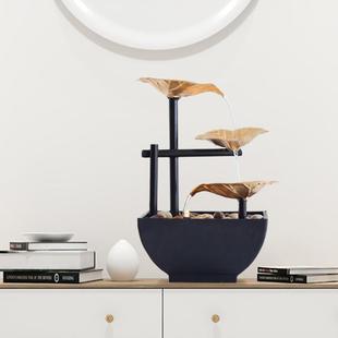 桌水面小水流摆件中式自动循环型办公WDV室茶桌茶台办公桌装饰品