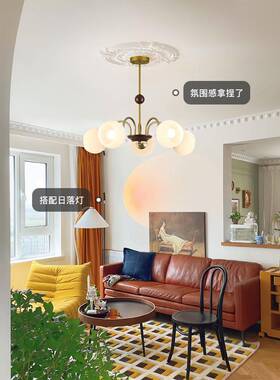 法式中古832餐客厅灯主灯轻vinta室ge厅吊灯诧寂风复古奢书房主卧