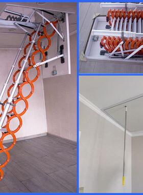 伸缩楼阁楼家用电动室复内升降式隔层收拉JJW缩隐形伸折叠自梯动