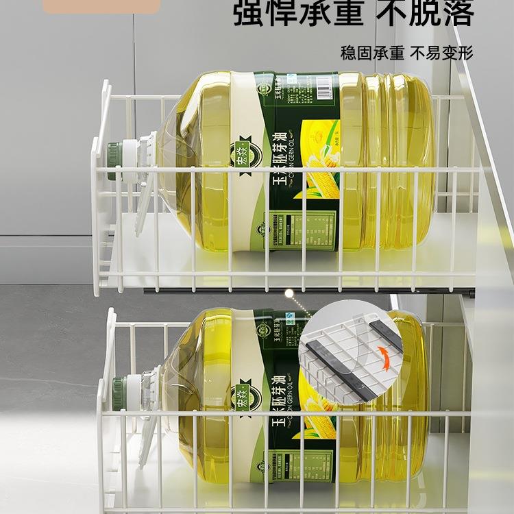 橱柜抽屉式拉篮房储物盒厨碗架碟纳柜内收分层141抽拉置物架