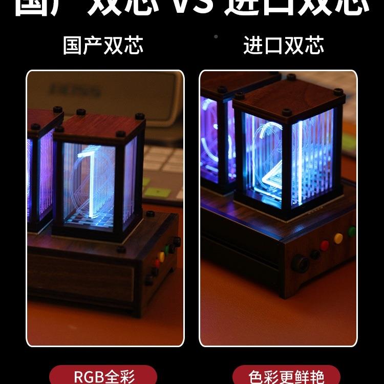 RGB钟拟光管时电竞房桌面LEF9659J98D灯光创意桌数码搭摆件电辉子