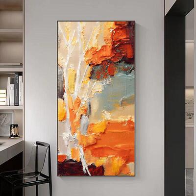 顺丰】纯CUX手高工端油画玄关立体抽象装饰现画画代简约走廊挂客