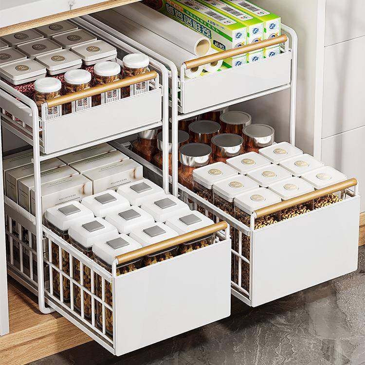 厨式房下多水置F976HSH8物架调料碗碟抽拉水槽池功能收纳架橱柜拉