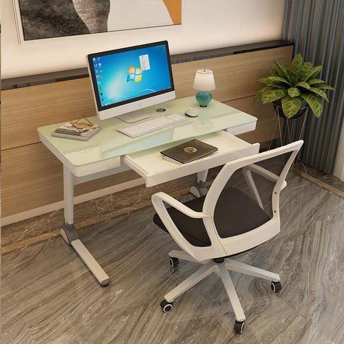 桌室学547桌书桌简易钢化玻璃学生写字简约脑电习家卧用钢化台式