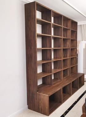 r^老榆木书架定飘窗木简易儿童置物落地书实柜可家yz000251用收书