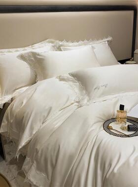 A绒6L意大利蕾丝花边120支匹马长棉口贡缎F66SMS四件套丝滑裸出睡