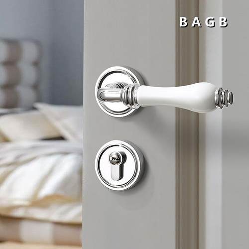 B锁AB美式A7-TC陶瓷门锁轻奢室内欧式田园凤房门卧室实木静音磁门