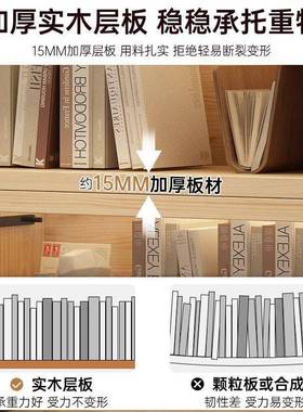 书实架落地置物架一体层靠墙收纳柜客多储物柜展示厅柜防RRD尘木