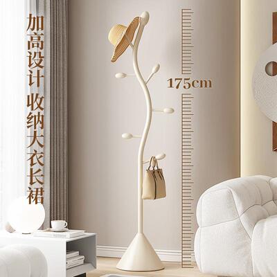 卧衣帽架架落地家用奶油风室床边红挂衣网立式单杆门口玄ENU关挂