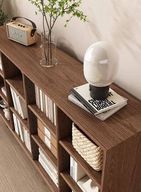 实木柜置物一组体靠墙合书矮柜客厅落地书架家用架收纳格子FRR储