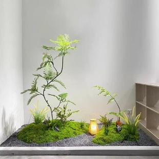仿真植造景采光井井天造景楼梯角落装饰玄关橱绿景观组合窗假树景